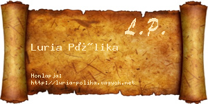 Luria Pólika névjegykártya